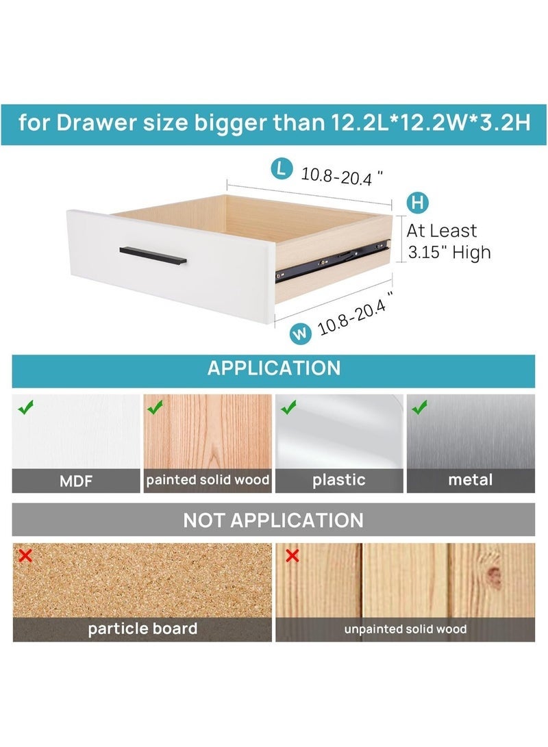 Drawer Dividers Organizers 8 Pack, Adjustable 3.15" High Expandable from 10.8-20.4" Kitchen Drawer Organizer, Clear Plastic Drawers Separators for Clothing, Kitchen and Office Storage - Image 2